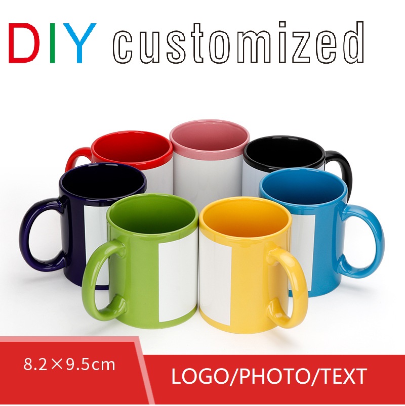 Sublimation Mug Blank - ブラックカップ DIY ロゴセラミック 350 ミリリットルマグカスタマイズあなたの写真画像パターンを印刷ティーコーヒーミルク用のパーソナライズされたギフト