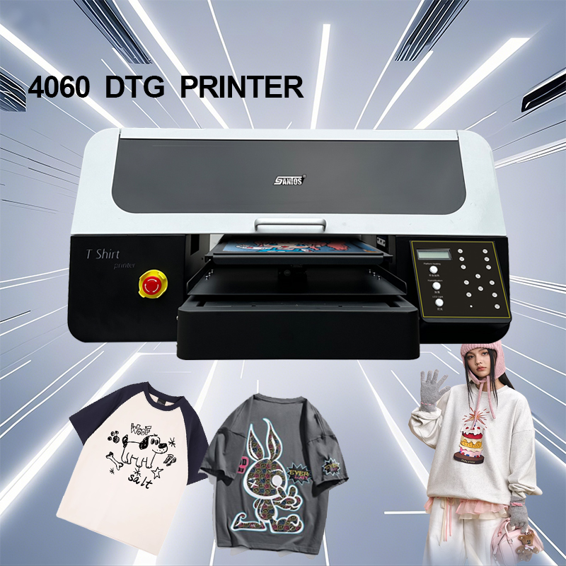 Commercial Shirt Printing Machine - Tシャツデジタルプリンター4060モデル、XP600/I1600A1/I3200A1*2ヘッド搭載、デニム、シルク、コットン対応の直接衣類印刷機