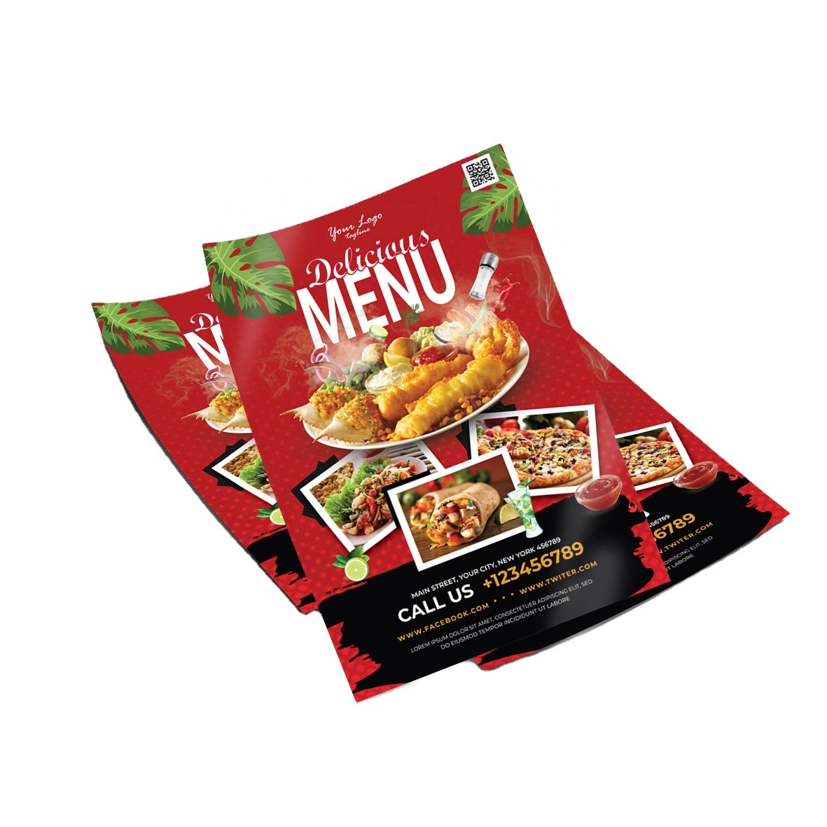 Commercial Printing Products - カスタムフルカラー両面印刷チラシ、広告リーフレット、メニュー冊子、製品ページ、商業販促チラシ