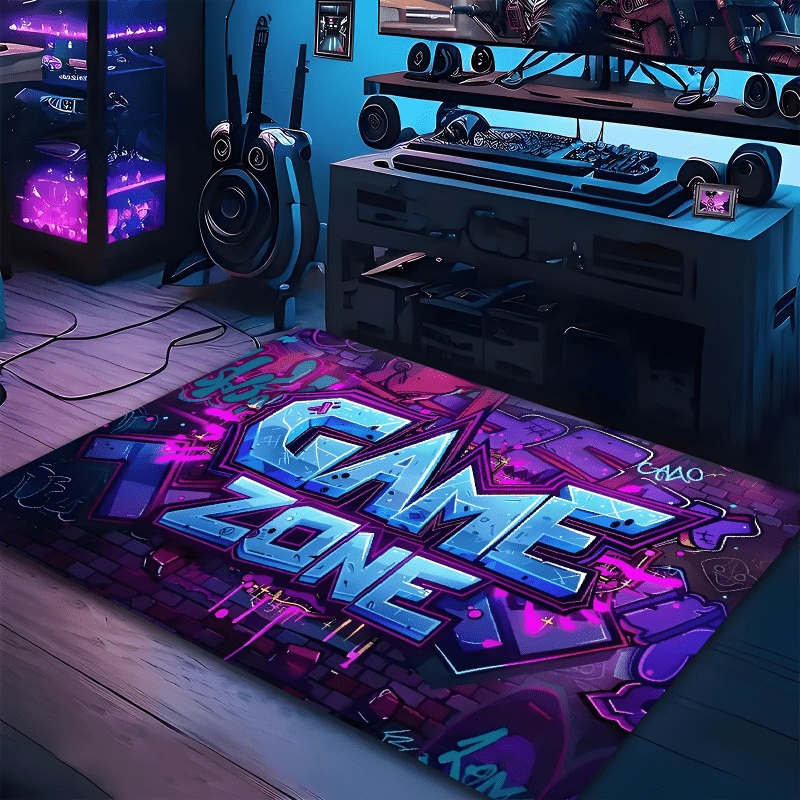 ネオンパープルブルーゲームゾーン落書き柄レンガ壁プリント大型 - Commercial Wall Printing Machine のレビューと価格