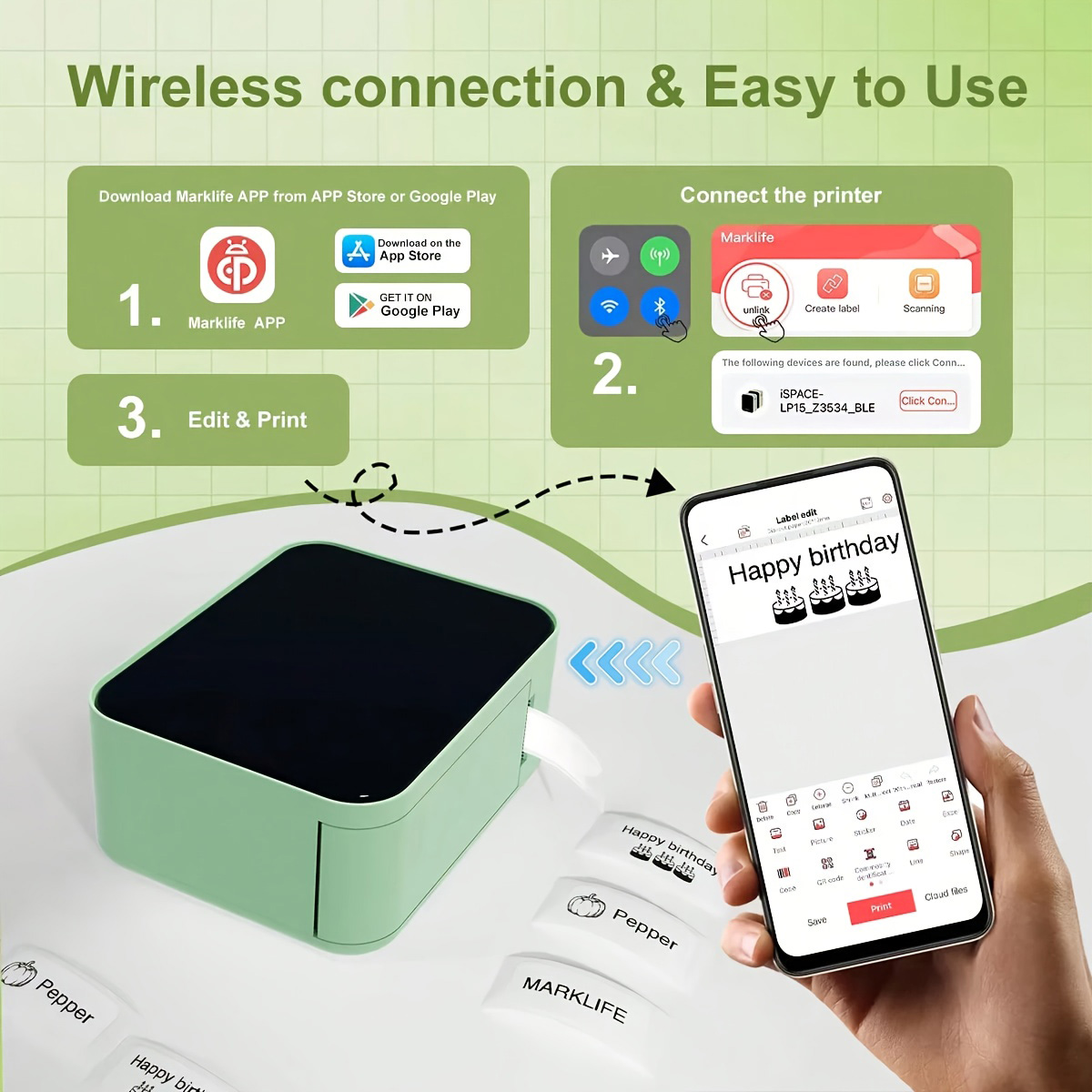 Marklife P15 ラベルプリンターポータブルサーマル - Commercial Printing Services のレビューと価格